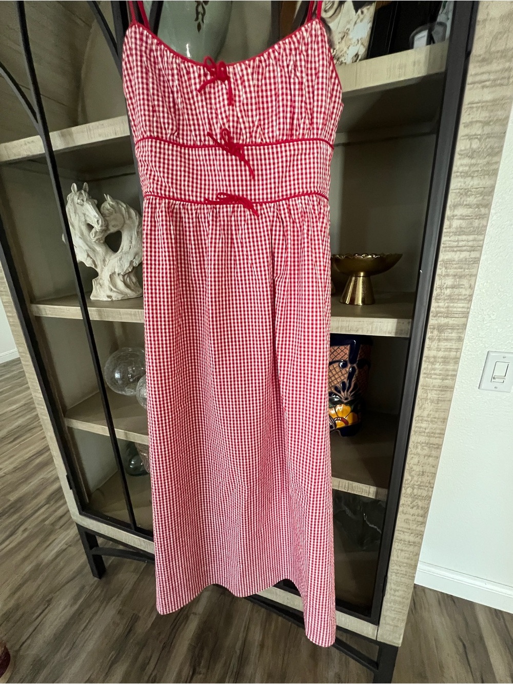 House of Harlow 1960 Red Belline
Gingham Tie Midi Dress (Doen) M - Picture 4 of 6